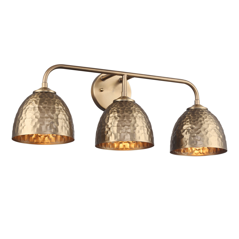 Golden Lighting Shepard 3-light Vanity in Modern Brass and Modern Brass shade